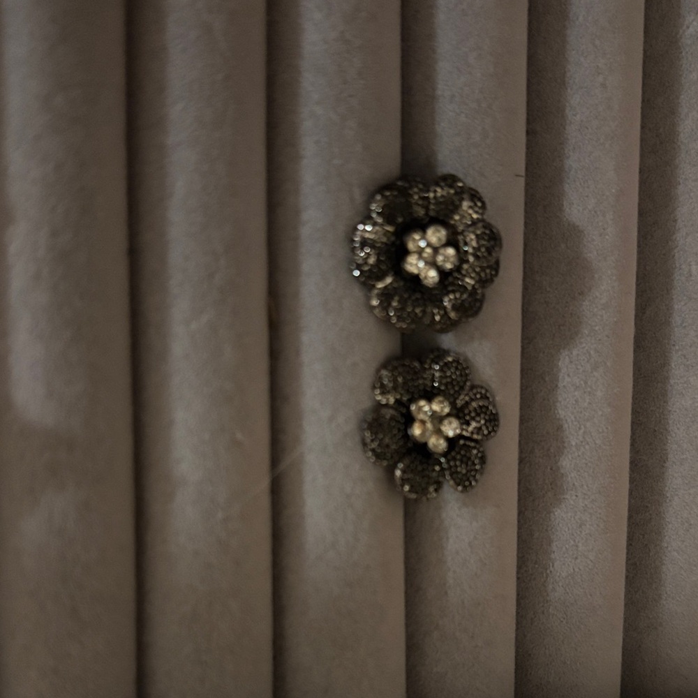 Floral Stud Earrings with Accents